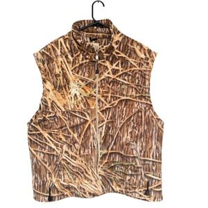 Avery Vest Mens XL Brown Camo Fleece Full Zip Hunting California Waterfowl